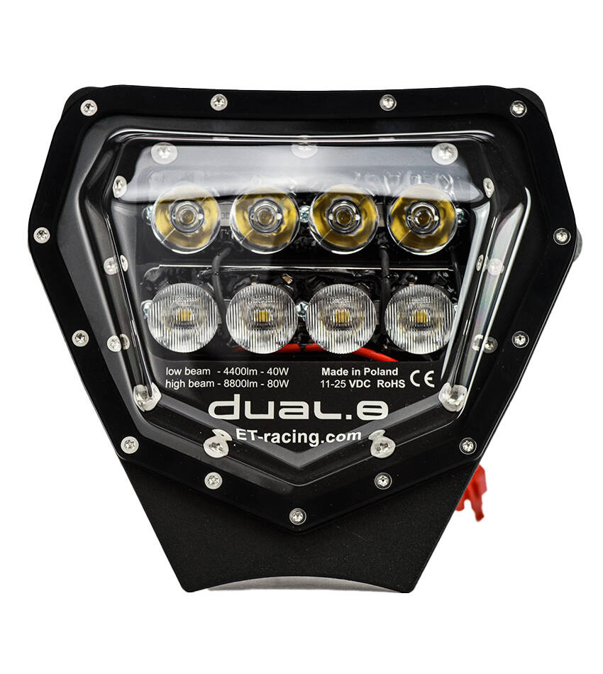 LED lamp Headlight Dual.8 KTM 150-500cc 2024 up TBI/ EXC-F/XC/XC-F only FUEL INJECTION engine BLACK