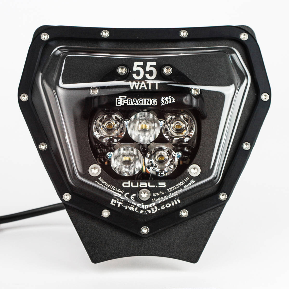 LED lamp Headlight Dual.5 KTM 150-500cc 2024 up TBI/ EXC-F/XC/XC-F only FUEL INJECTION engine BLACK