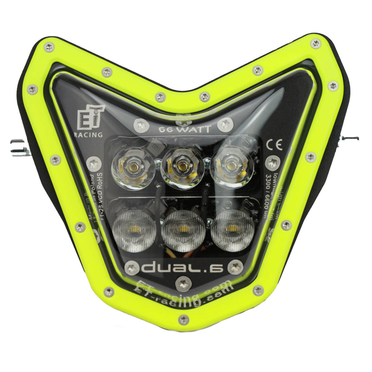 LED lamp Headlight DUAL.6 SHERCO 250SE-300SE, 250SEF-500SEF 2024 up FLUO