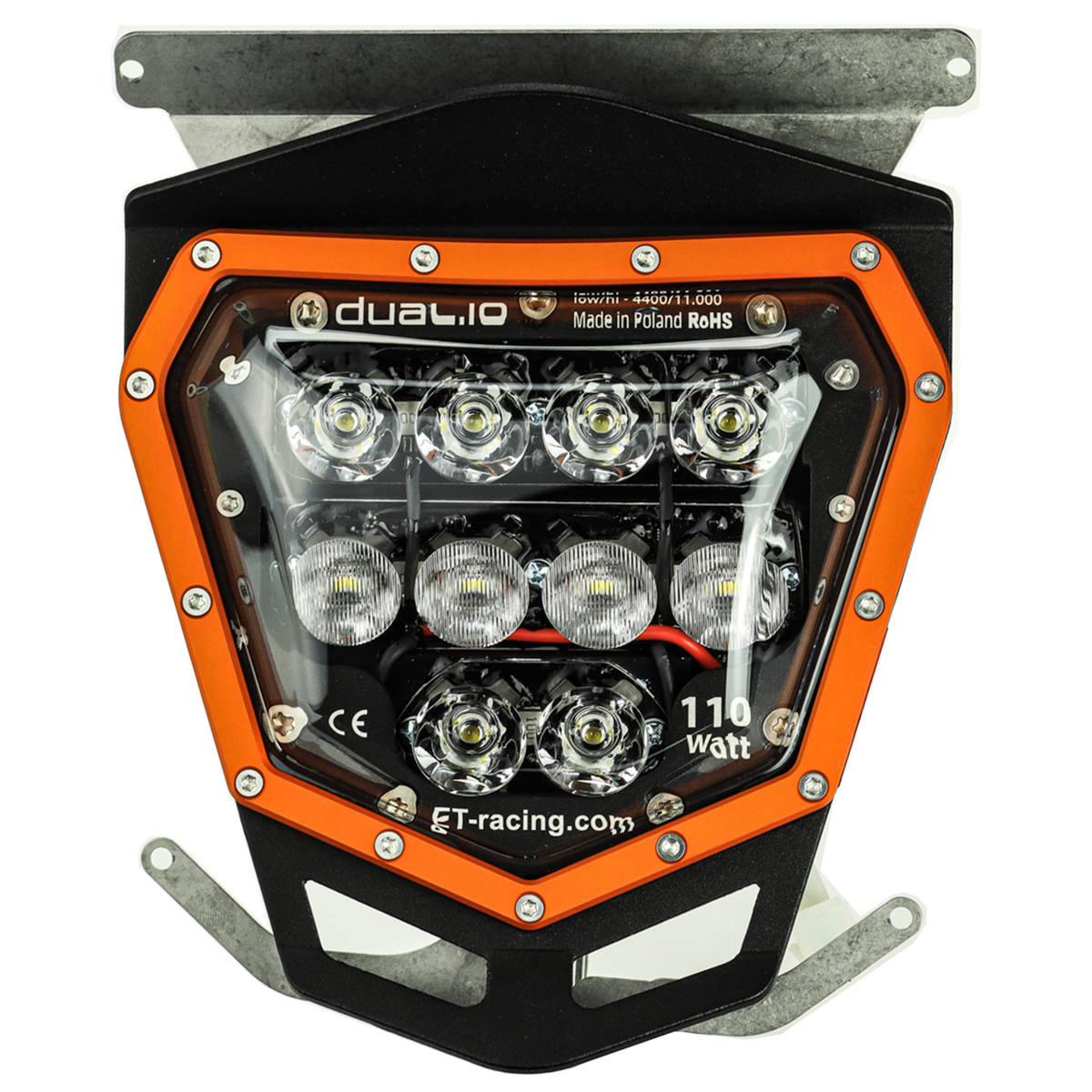 LED lamp Headlight Dual.10 KTM 690 2012-2016 only FUEL INJECTION engine. Extra Terrestrial 11000 lumens. ORANGE