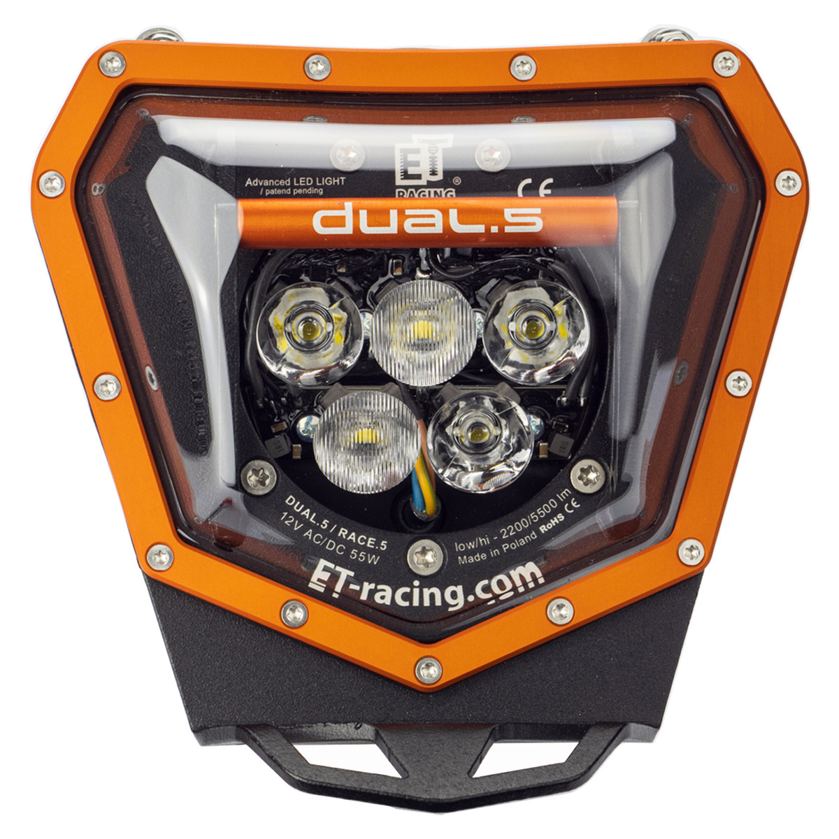 LED lamp Headlight Dual.5 KTM 150-500cc 2014-2023 EXC TPI/ EXC-F/XC/XC-F 690E/SMC-R 2019-2023 only FUEL INJECTION engine ORANGE