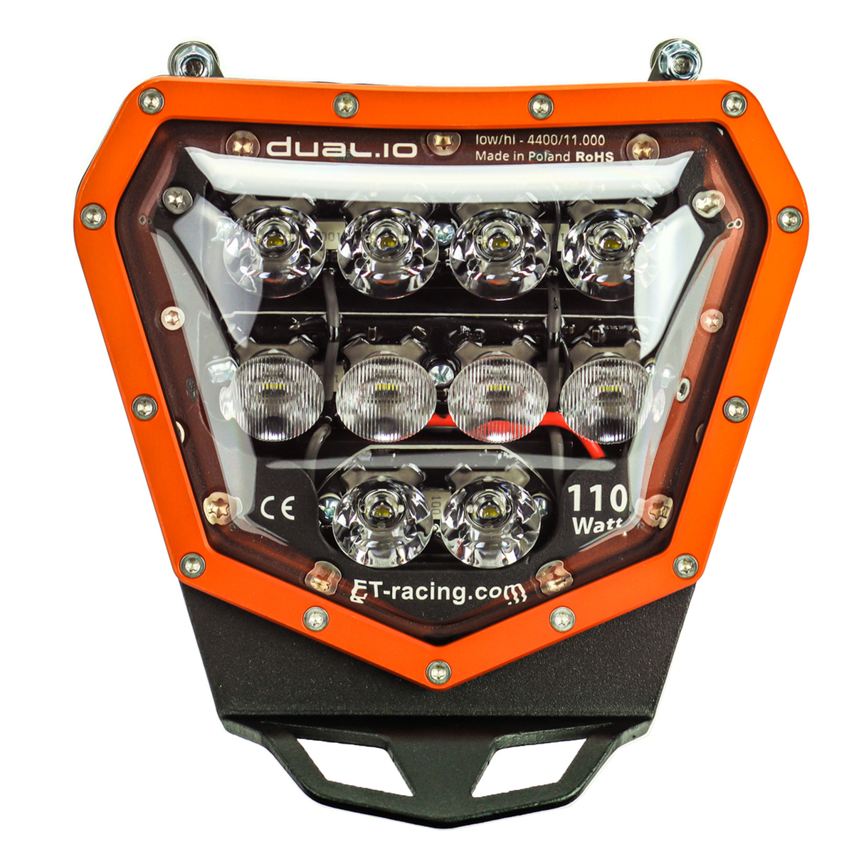 LED lamp Headlight Dual.10 KTM 150-500cc 2014-2023 EXC TPI/ EXC-F/XC/XC-F  690E/SMC-R 2019-2023 only FUEL INJECTION engine. BLACK TPI and FUEL  INJECTION (DC only) \ Orange | SELECT YOUR BIKE \ KTM \