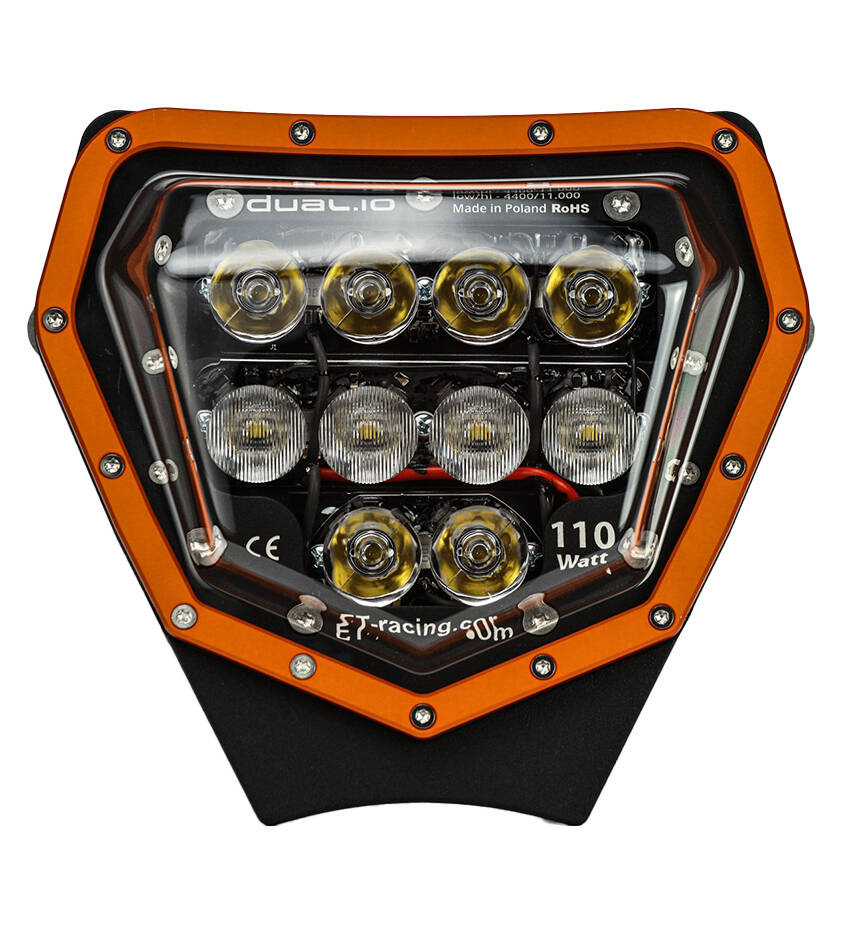 LED lamp Headlight Dual.10 KTM 150-500cc 2024 up TBI/ EXC-F/XC/XC-F only FUEL INJECTION engine ORANGE
