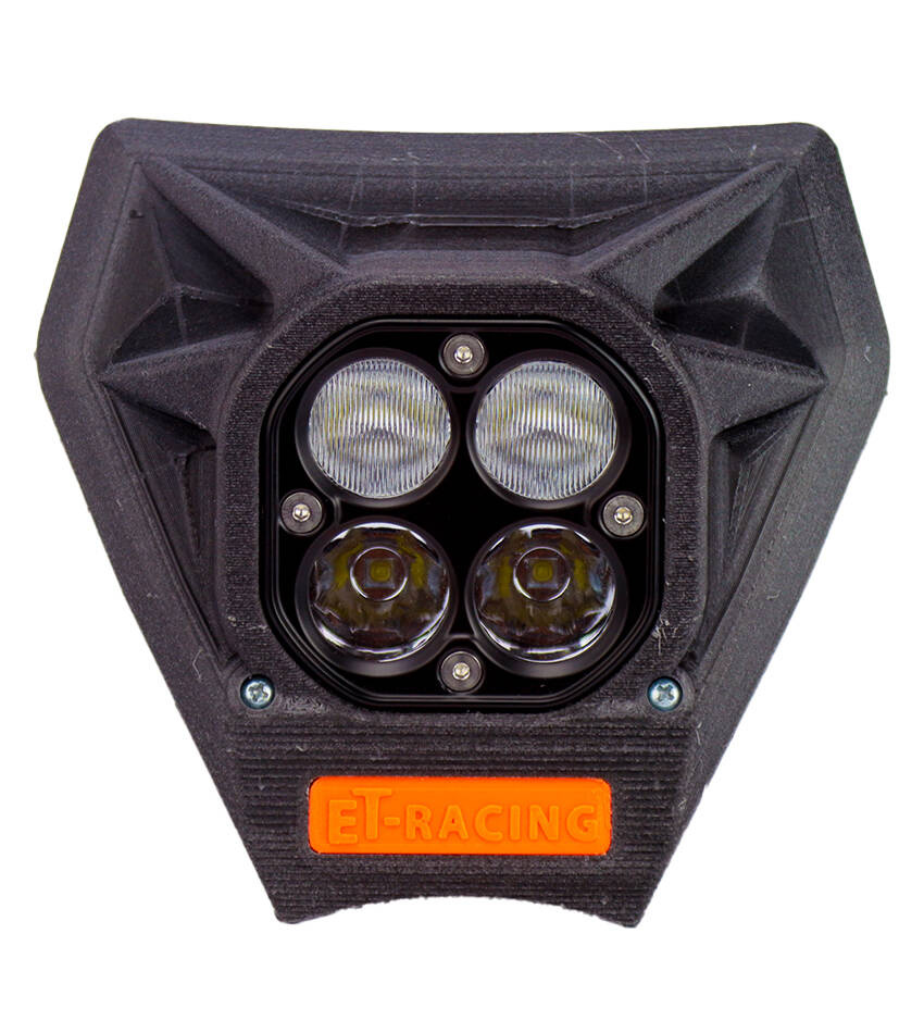 LED Lamp 40 WATT KTM 150-500cc 2024 up 3D PRINT BLACK+ORANGE LOGO